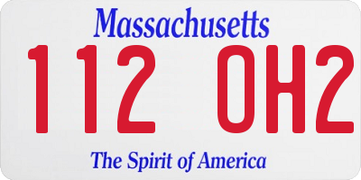 MA license plate 112OH2