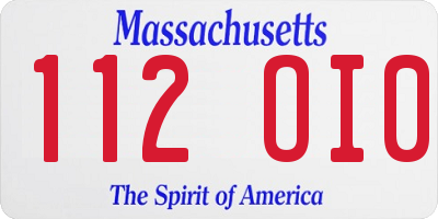 MA license plate 112OI0