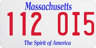 MA license plate 112OI5