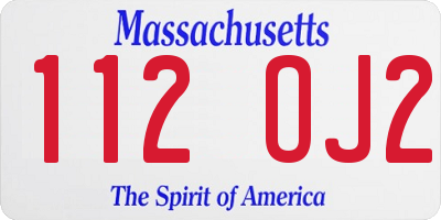 MA license plate 112OJ2