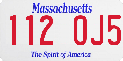 MA license plate 112OJ5