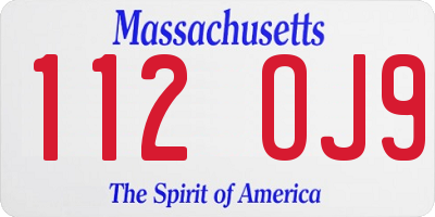MA license plate 112OJ9