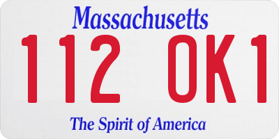 MA license plate 112OK1