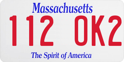 MA license plate 112OK2