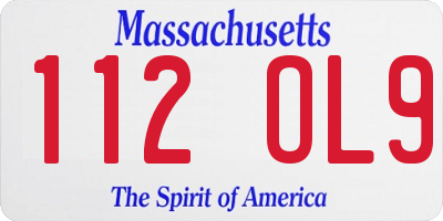 MA license plate 112OL9