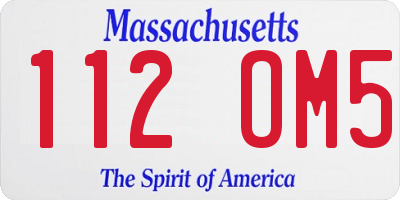 MA license plate 112OM5