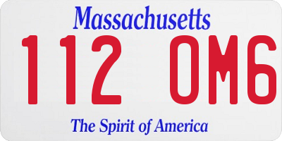MA license plate 112OM6