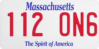 MA license plate 112ON6