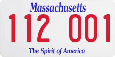 MA license plate 112OO1