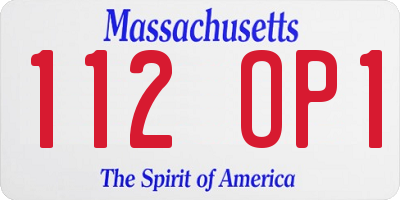 MA license plate 112OP1