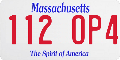 MA license plate 112OP4
