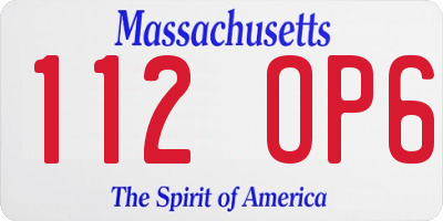 MA license plate 112OP6