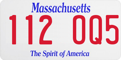 MA license plate 112OQ5