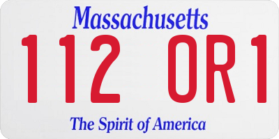 MA license plate 112OR1