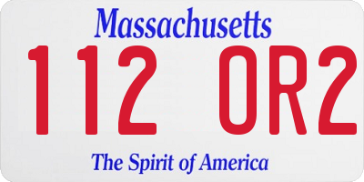 MA license plate 112OR2