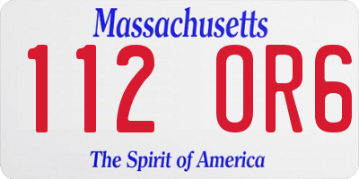 MA license plate 112OR6