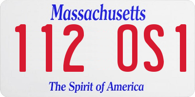 MA license plate 112OS1