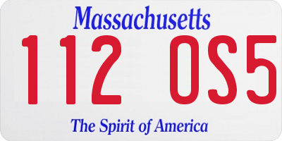 MA license plate 112OS5
