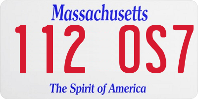 MA license plate 112OS7