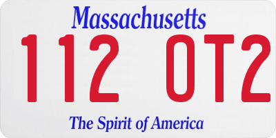 MA license plate 112OT2