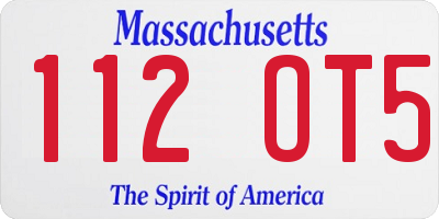 MA license plate 112OT5