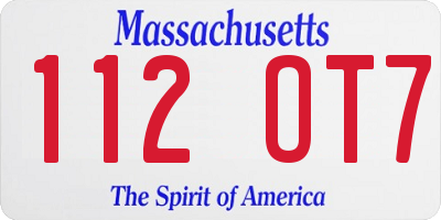 MA license plate 112OT7