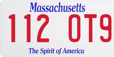 MA license plate 112OT9