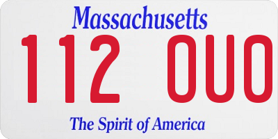MA license plate 112OU0
