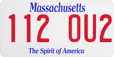 MA license plate 112OU2