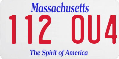 MA license plate 112OU4