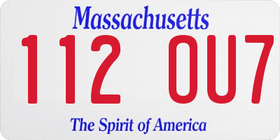 MA license plate 112OU7
