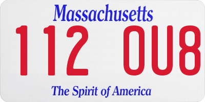 MA license plate 112OU8