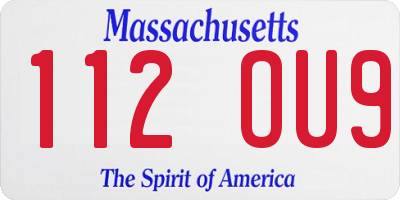 MA license plate 112OU9