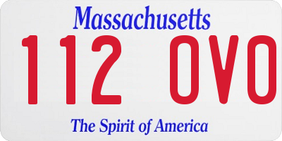 MA license plate 112OV0