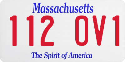 MA license plate 112OV1