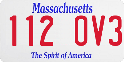 MA license plate 112OV3