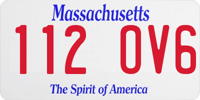 MA license plate 112OV6