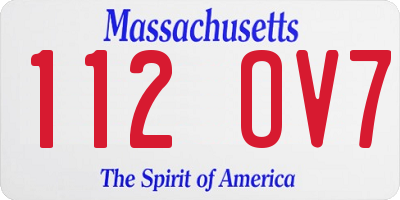 MA license plate 112OV7