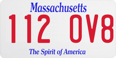MA license plate 112OV8