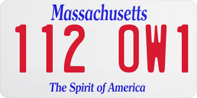 MA license plate 112OW1