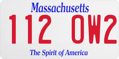 MA license plate 112OW2
