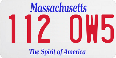 MA license plate 112OW5