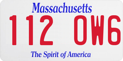 MA license plate 112OW6