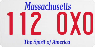 MA license plate 112OX0