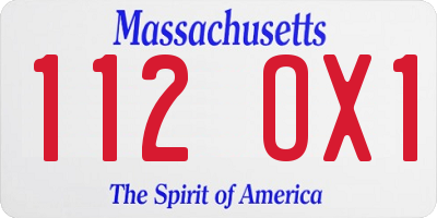 MA license plate 112OX1