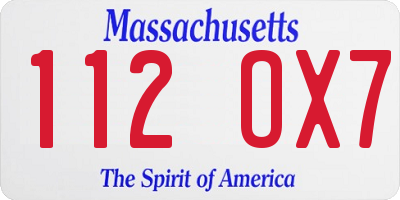 MA license plate 112OX7