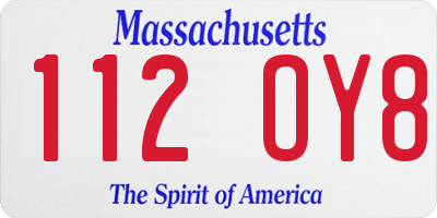 MA license plate 112OY8