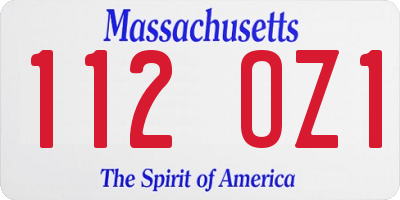 MA license plate 112OZ1