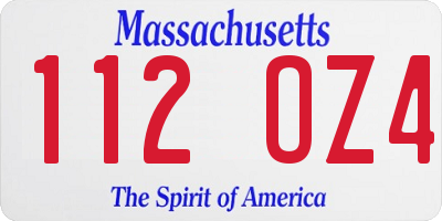 MA license plate 112OZ4