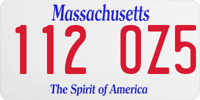 MA license plate 112OZ5